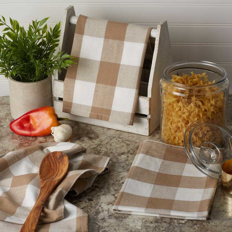 DII Vintage Red Buffalo Check Dishtowel (Set of 3)