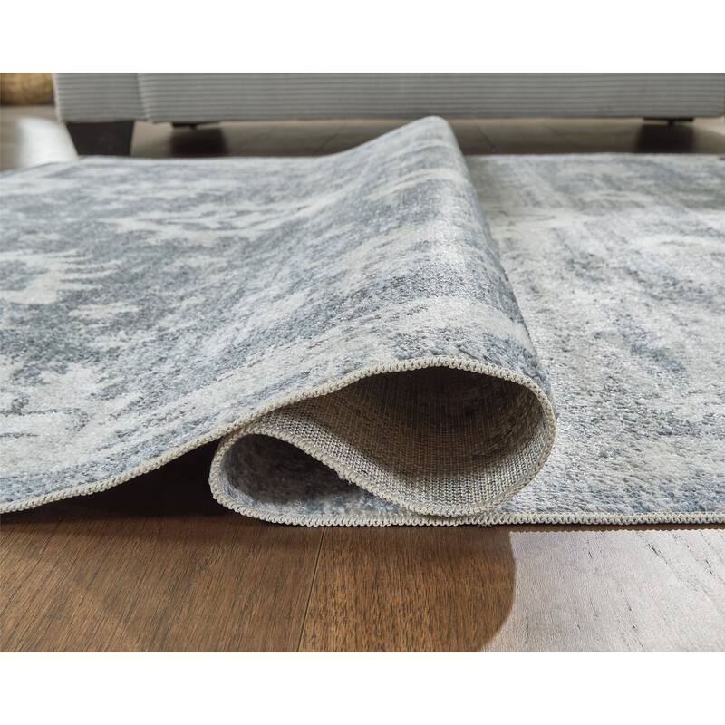Signature Design by Ashley Avanworths Blue/Gray Washable Area Rug