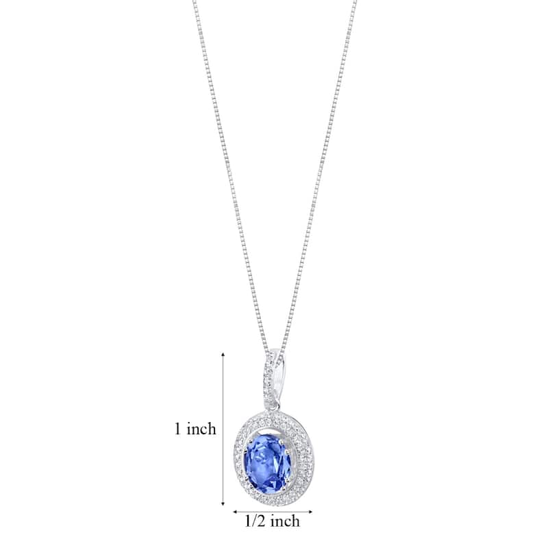 3 ct Tanzanite Pendant in Sterling Silver