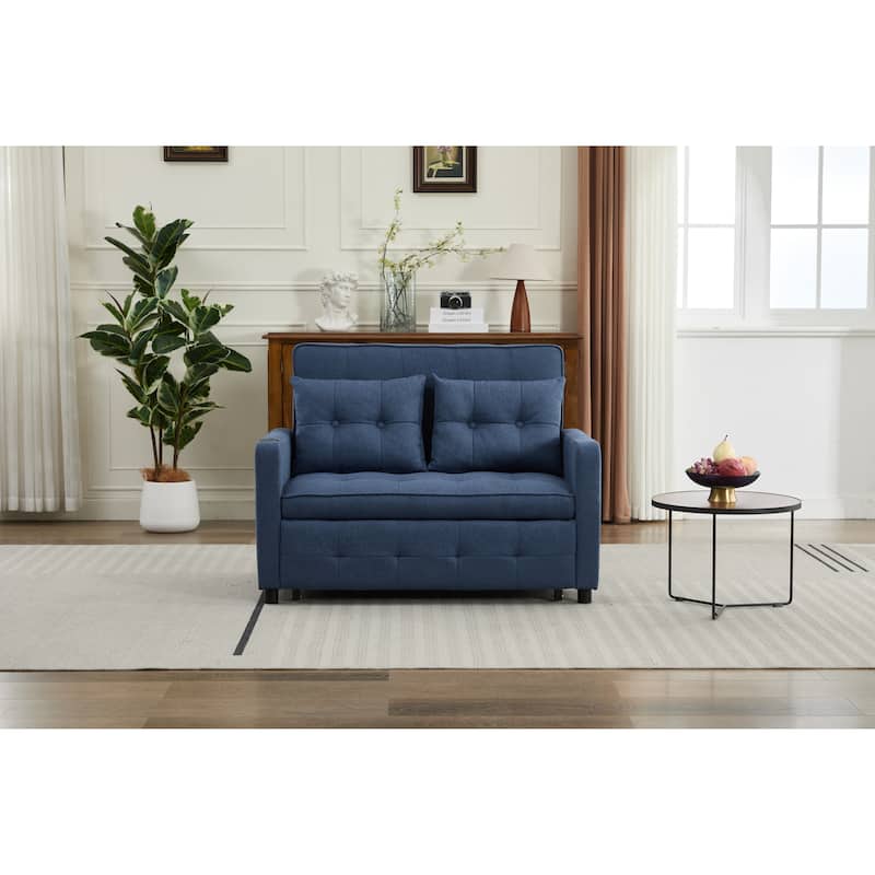 Pull-Out Sofa Bed Daybed, Lounge Chaise Loveseat with Adjustable Backrest, Convertible Sleeper Sofa with USB Charging
