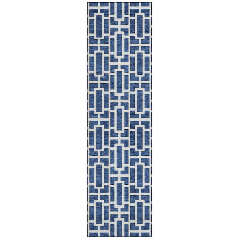 Machine Washable Indoor/ Outdoor Chantille Contemporary Geo Rug