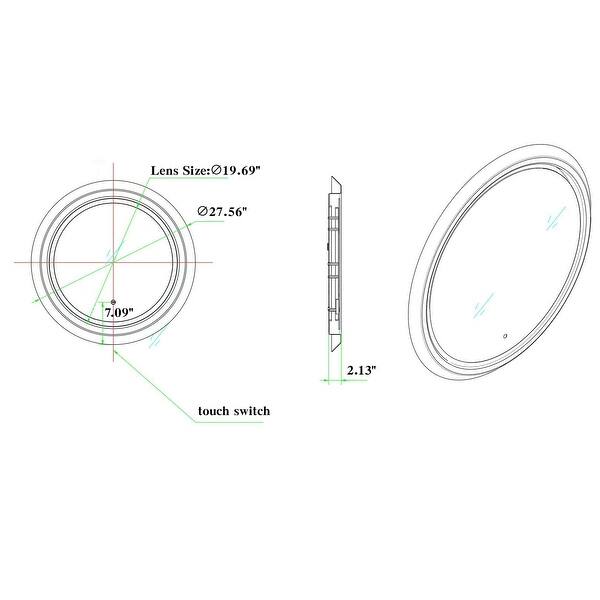 28 inch Round Wall Mounted LED Bathroom Vanity Mirror - 28 inch - Bed ...