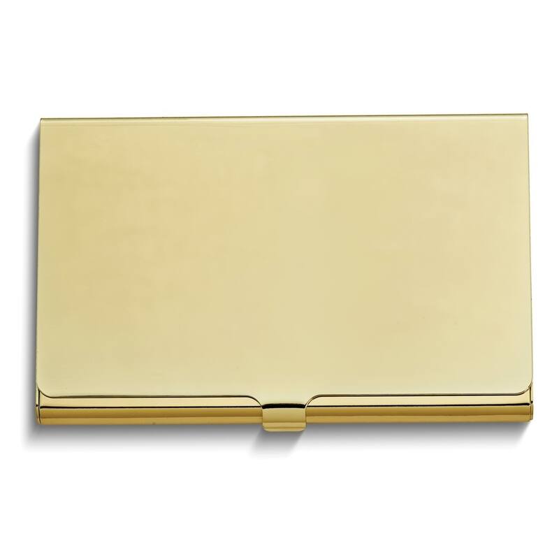 Curata Gold-Tone Polished Smooth Top Card Case