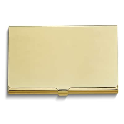 Curata Gold-Tone Polished Smooth Top Card Case
