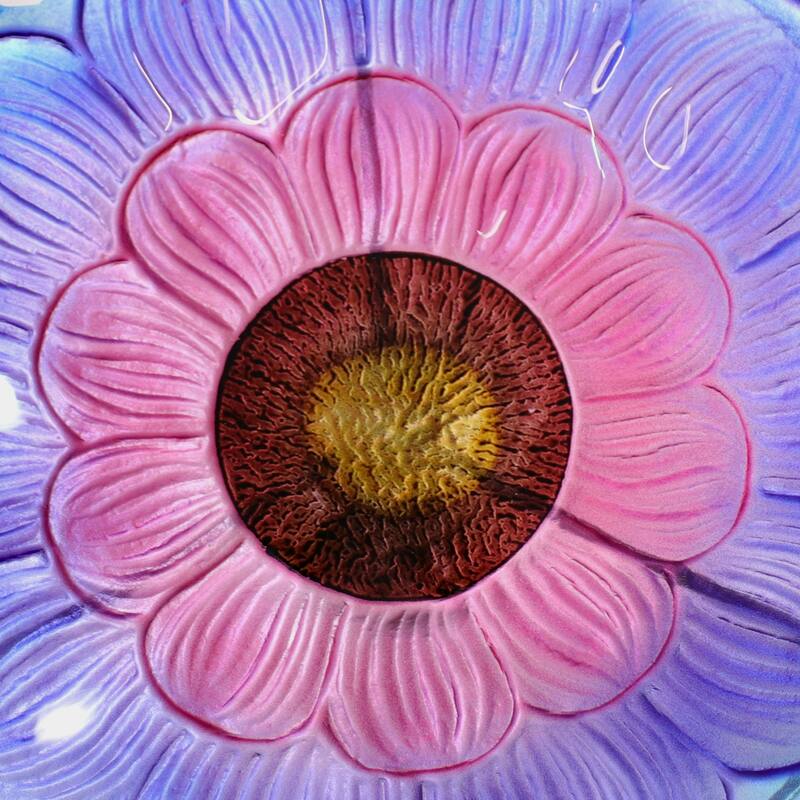 Deck-Mounted Glass Bird Bath with Stake