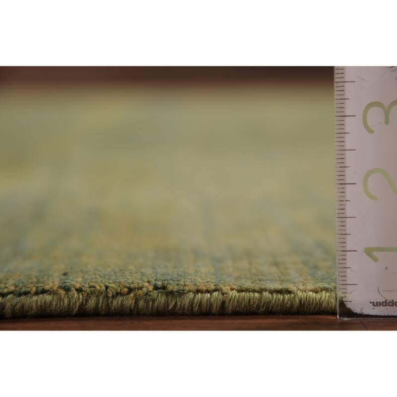 Green & Yellow Gabbeh Modern Area Rug Handmade Wool Carpet - 6'4" x 9'7"