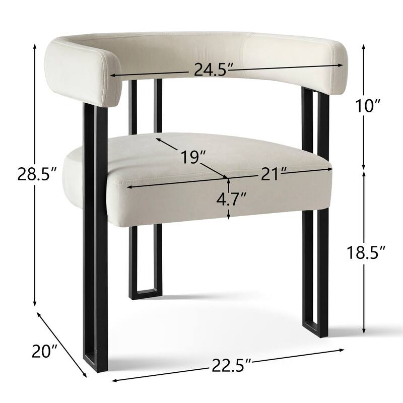 Upholstered Velvet Armchair (Set of 2)