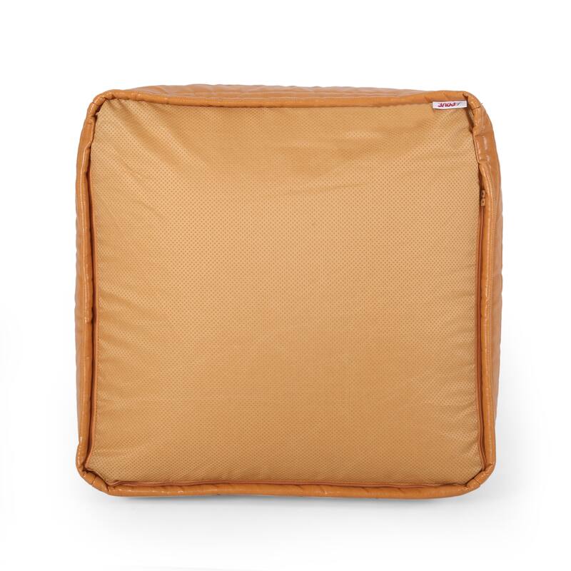 Stylish look Faux Leather Rectangle Pouf Easy to maintain