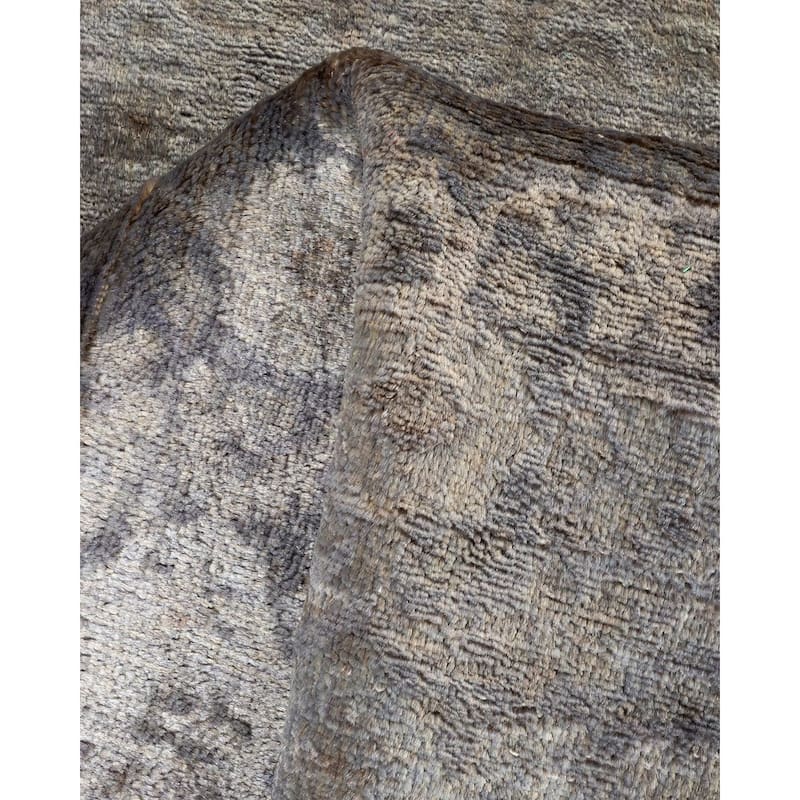 Overton Hand Knotted Wool Vintage Inspired Modern Contemporary Overdyed Gray Runner Rug - 2' 8" x 8' 0"