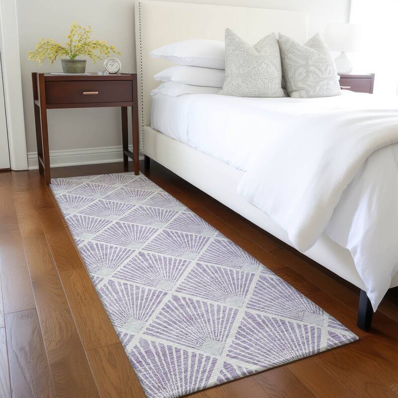 Machine Washable Indoor/ Outdoor Chantille Modern Shells Rug