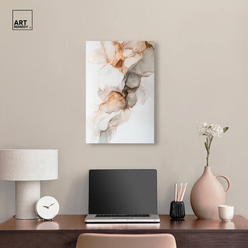 Smoky Gold Drift Canvas by Art Remedy, Gallery Wrapped