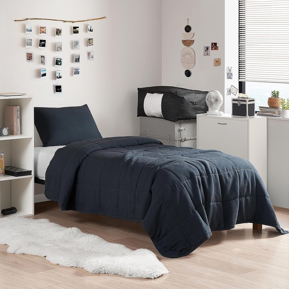 Navy blue twin xl comforter on sale