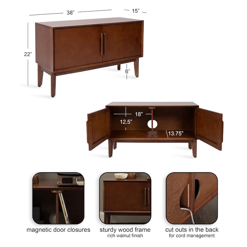 Kate and Laurel McCutcheon Floor Media Cabinet