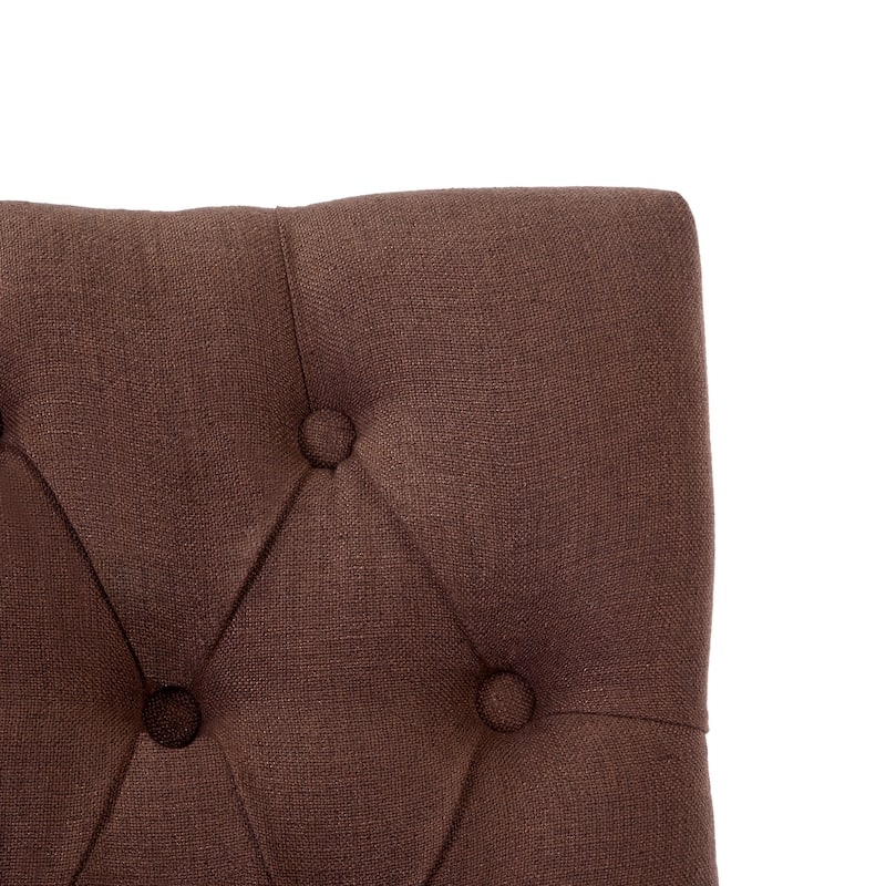 Carter 29" Button Tufted Bar Stool Black Finish