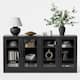 Large Sideboard Buffet Cabinet with 4 Glass Doors 2 Adjustable Shelves for Kitchen Living/Dinning Room Bedroom Entryway