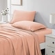 preview thumbnail 62 of 101, Vilano 21-inch Extra Deep Pocket 4-Piece Bed Sheet Set with Pleated Hem California King - Blush