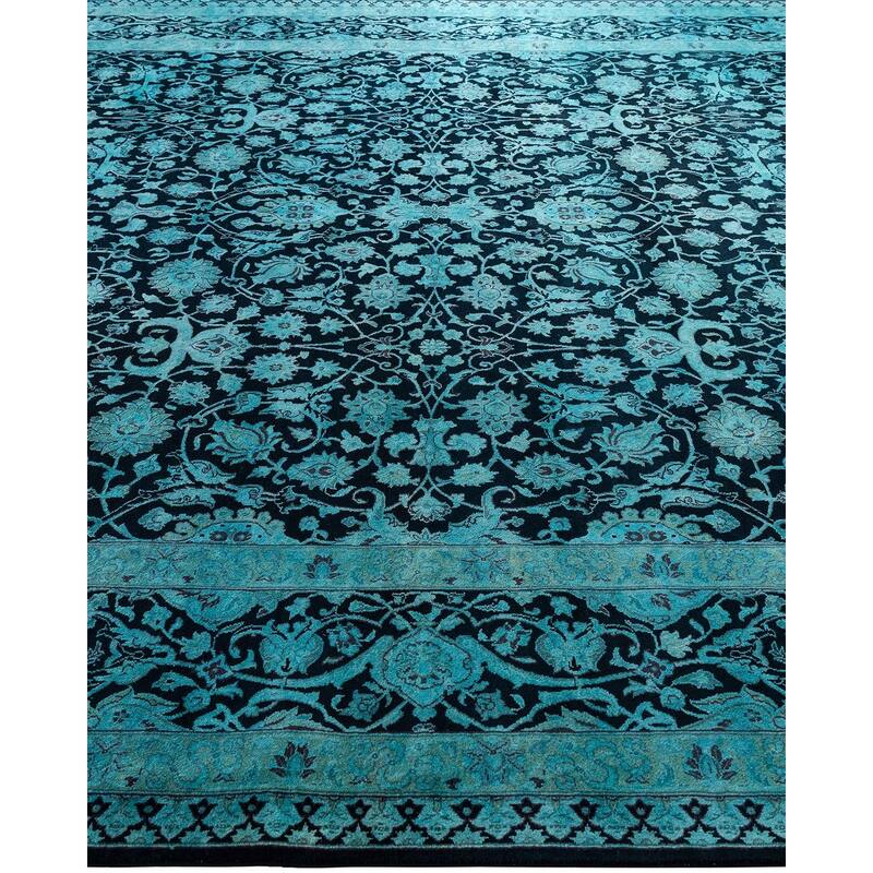 Fine Vibrance One-of-a-Kind Hand-Knotted Area Rug - Blue, 9' 1" x 12' 0" - 9' 1" x 12' 0"