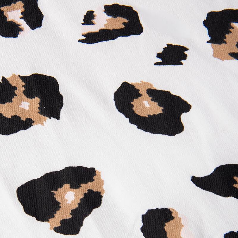 Rizzy Home Leopard Print Cotton Fitted Cribsheet - 28" X 52" - Ivory
