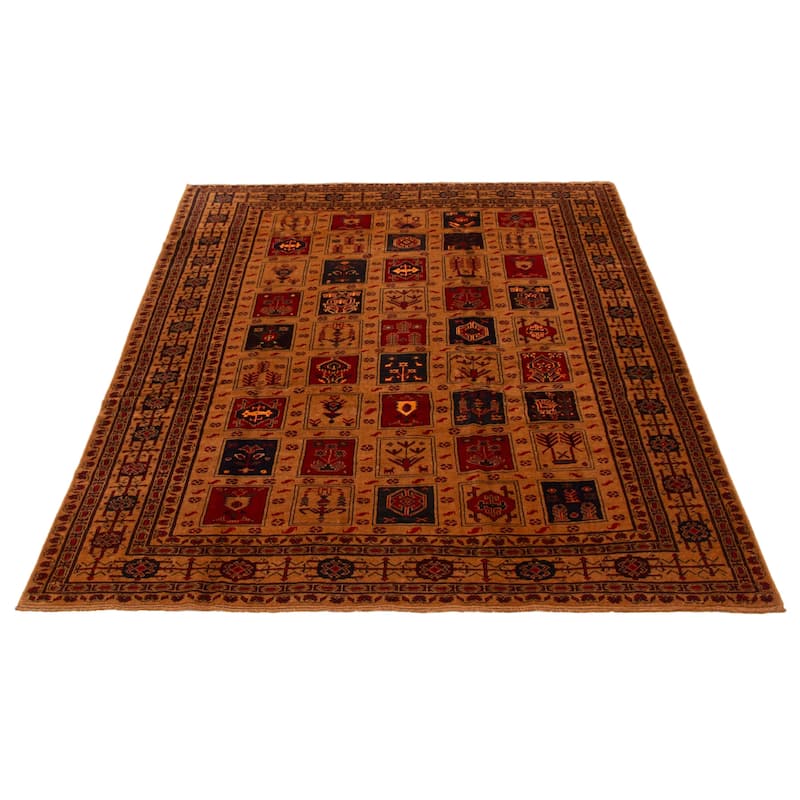 ECARPETGALLERY Hand-knotted Teimani Brown Wool Rug - 6'9 x 9'2