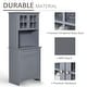preview thumbnail 22 of 23, HOMCOM Kitchen Buffet Hutch Wooden Storage Cupboard with Framed Glass Door, Drawer and Microwave Space - 27"x15.75"x64.5"