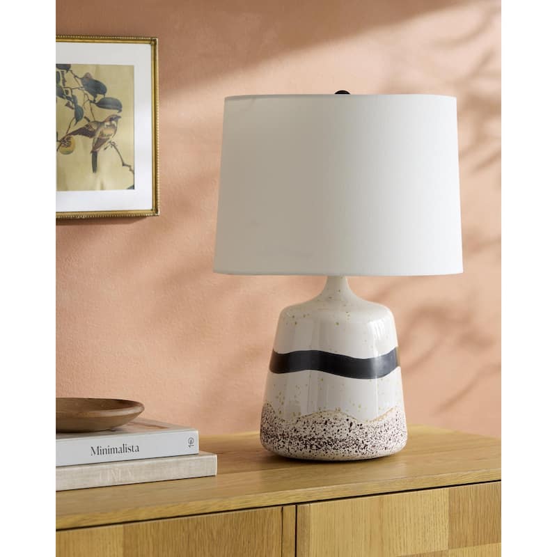 Livabliss Korin Traditional Accent Table Lamp - White/Brown