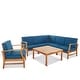 preview thumbnail 24 of 86, Christopher Knight Home - Outdoor Patio Conversation Set, Acacia Wood Frame, Cushions & Slatted Coffee Table