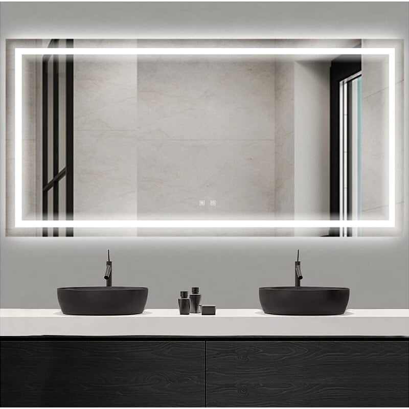 Silver modern Dressing Mirror with LED Light Wall Mirror - China