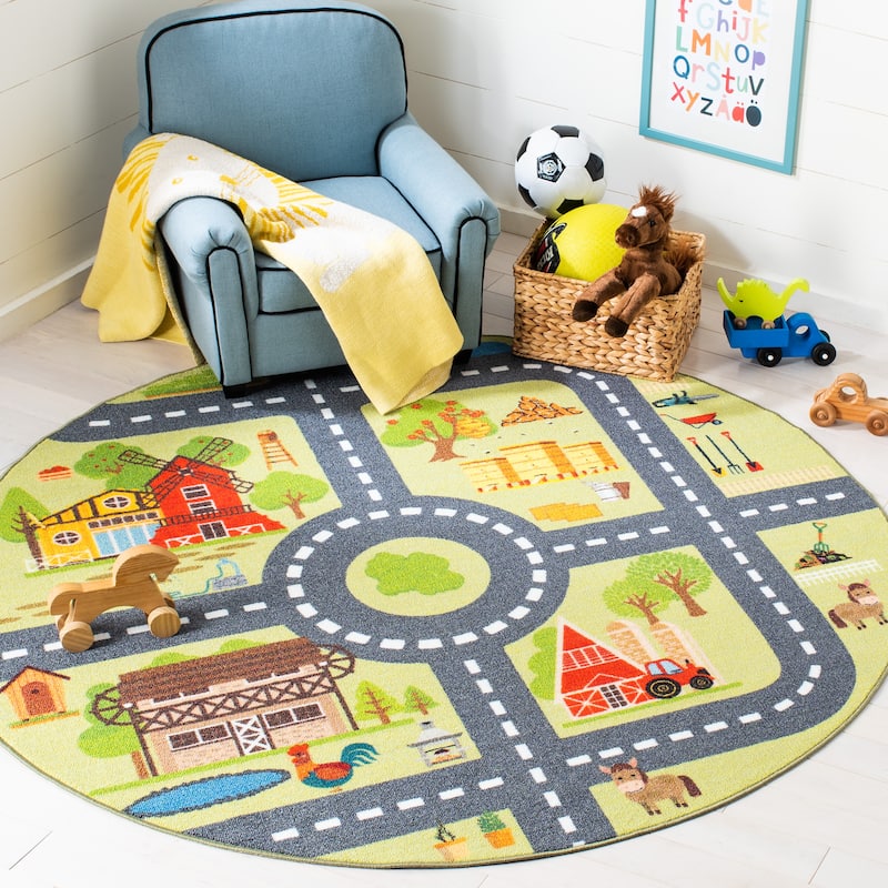 SAFAVIEH Kids Playhouse Machine Washable Slip Resistant Terrie Neighborhood
