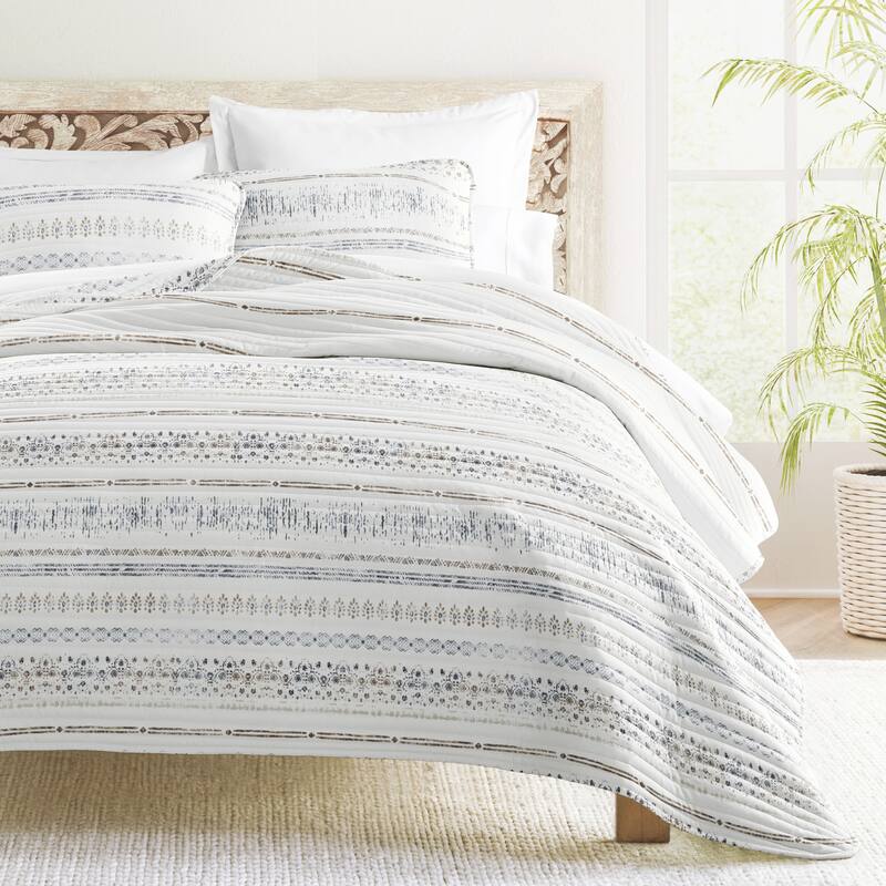 Becky Cameron All Season 3 Piece Striped Reversible Quilt Set