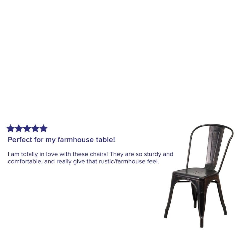 Metal Indoor/ Outdoor Stackable Bistro Chair (Set of 4)