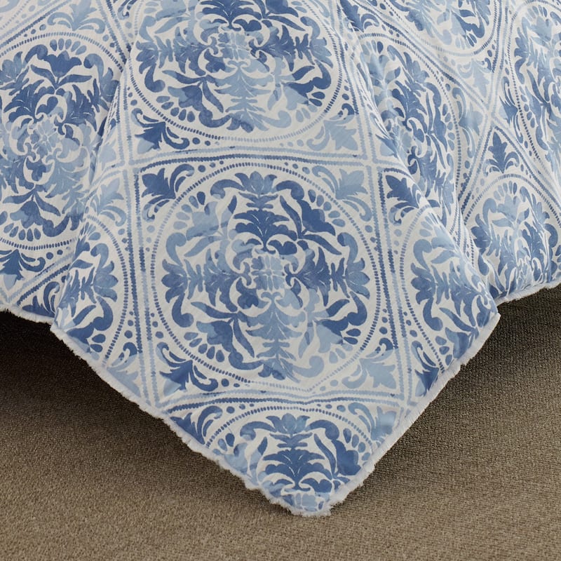 Laura Ashley Mila Blue Comforter Cotton Comforter Set