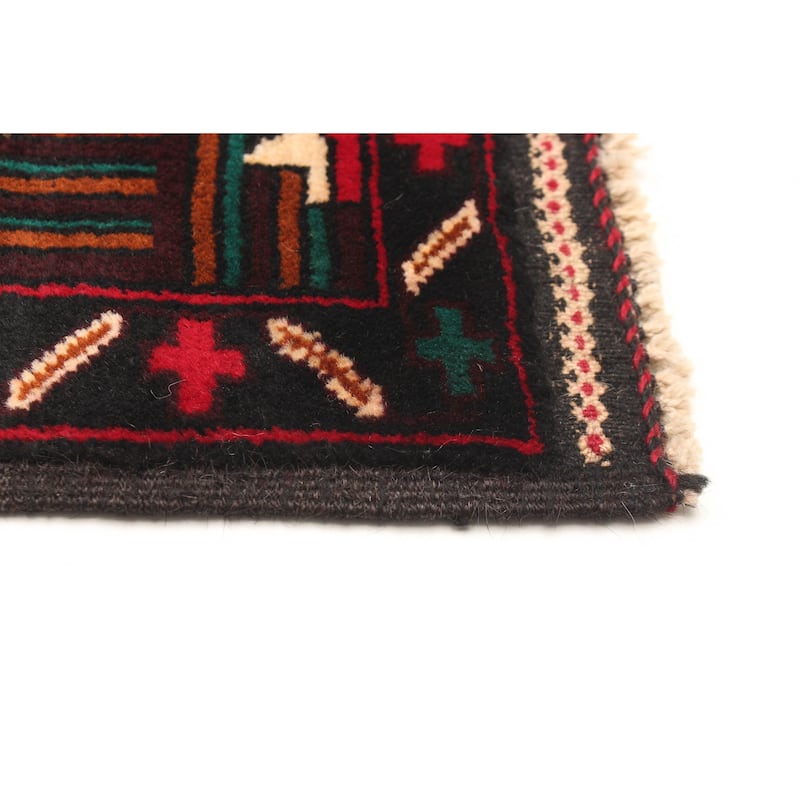 ECARPETGALLERY Hand-knotted Teimani Black Wool Rug - 3'10 x 6'9