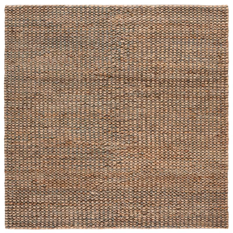 SAFAVIEH Handmade Natural Fiber Couture Seka Jute & Cotton Rug - 6' Square - Natural/Silver