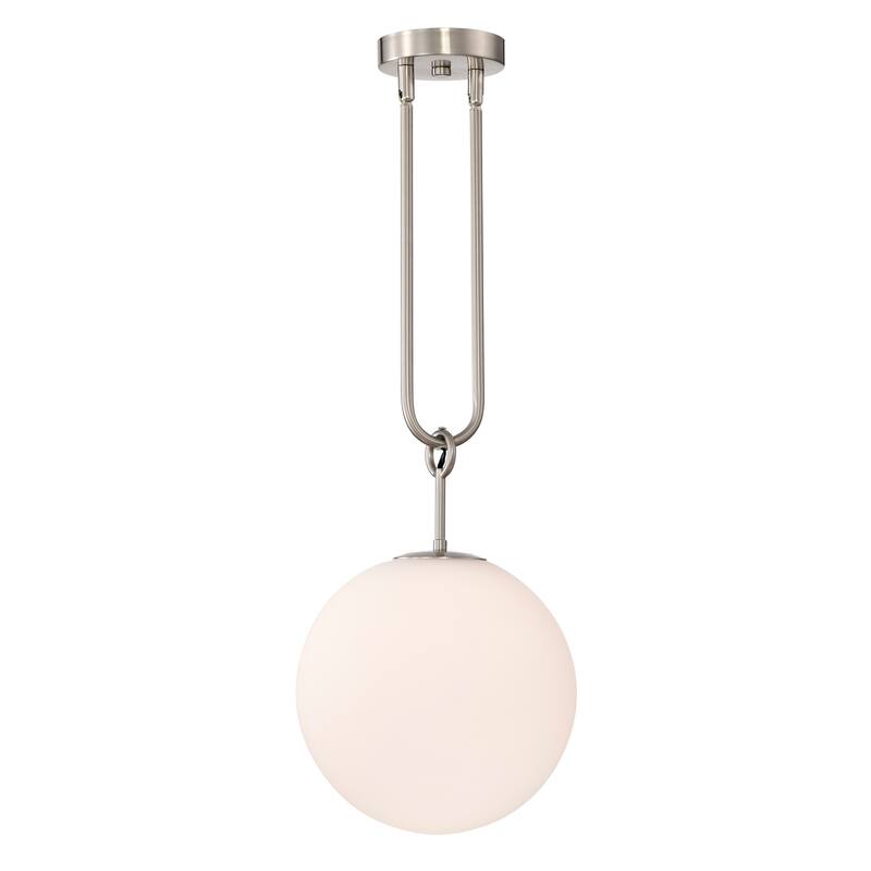 Moeder 1-Light Frosted Globe Pendant Ceiling Light with Metal Downrod