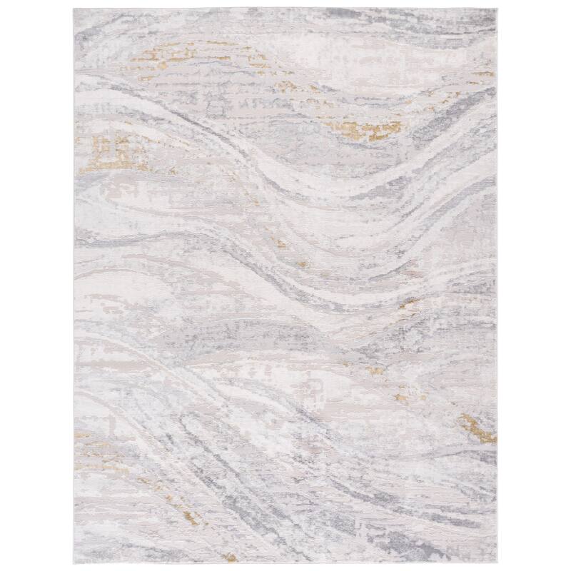 SAFAVIEH Palma Lovey Modern Abstract Rug - 10' x 14' - Beige/Light Grey