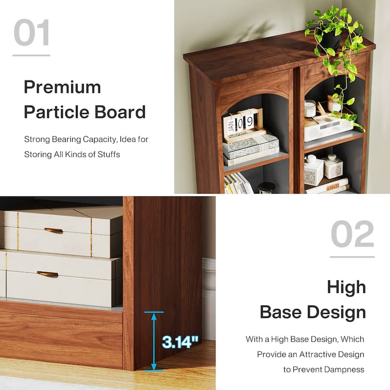 70.9 Inches 5-tier Tall Narrow Bookcase Cube Bookshelf with Storage