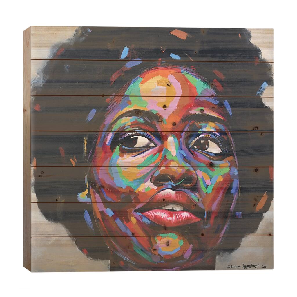 Looking Beyond IV Print On Wood by Damola Ayegbayo - Multi-Color