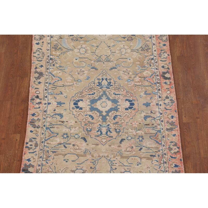 Sarouk Persian Vintage Runner Rug Hand-Knotted Wool Carpet - 3'1" x 8'11"
