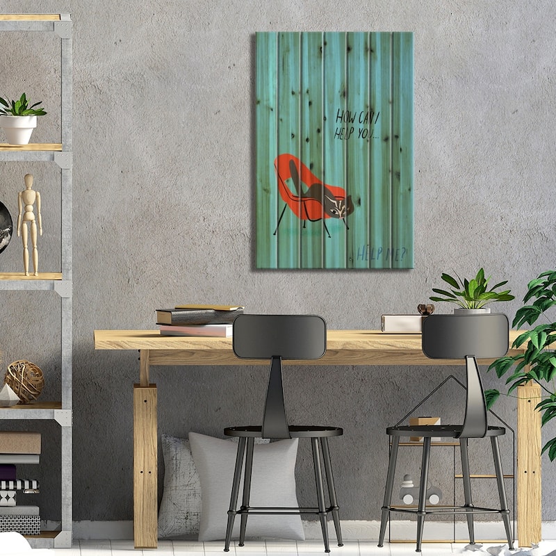 Mod Cats III Print On Wood by Blanckslate - Multi-Color