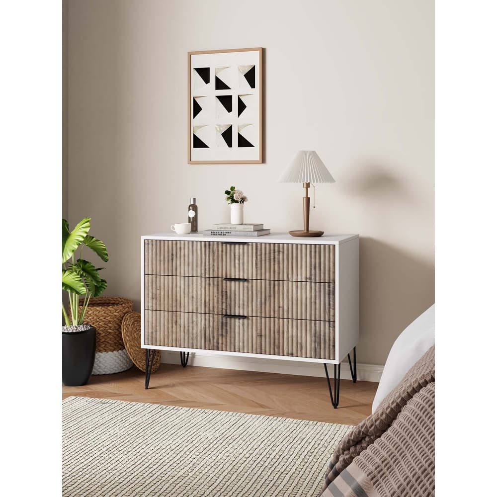 Manhattan Comfort Dumbo Modern 3 Drawer Bedroom Dresser