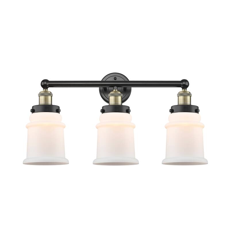Innovations Lighting 616-3W-13-24 Canton Vanity Canton 3 Light 24" - Black Antique Brass / Matte White