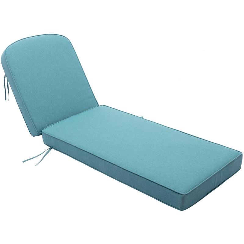 KINWELL Set of 2 Extra Thick Outdoor Chaise Lounge Cushions (5-inch Thick)