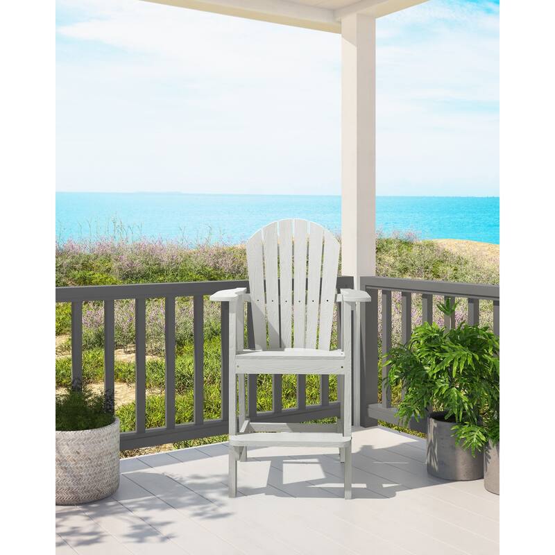 Rustic Adirondack Chairs Outdoor BarStools with Hight Back Design