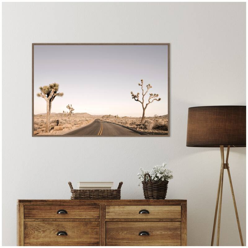 Kate and Laurel Driving joshua Tree No. 3 by Alicia Bock Framed Canvas Wall Art Print