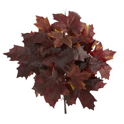 18" Autumn Maple Leaf Artificial Flower (Set of 2)