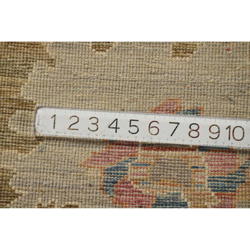 Hand Knotted Oriental 100% Wool Carpet Transitional Floral Multi-Colored Oushak Area Rug - 9' 5'' X 8' 2''