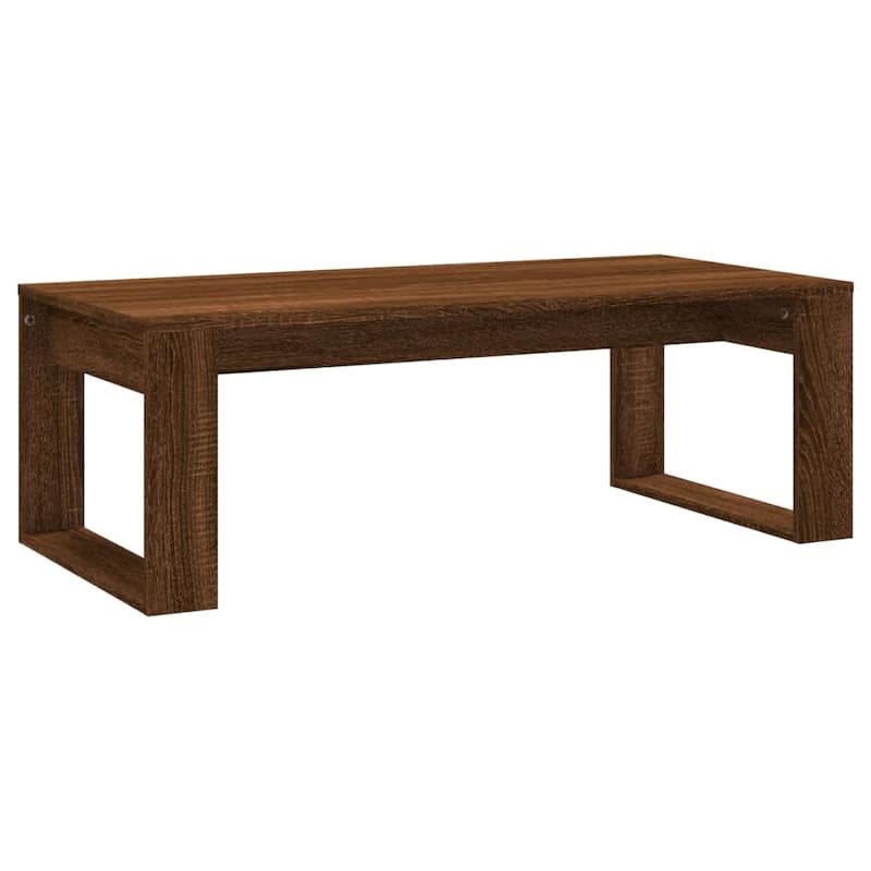 vidaXL Coffee Table White/Black/Brown Oak/Smoked Oak 40.2"x19.7"x13.8" Engineered Wood - 40.2" x 19.7" x 13.8"