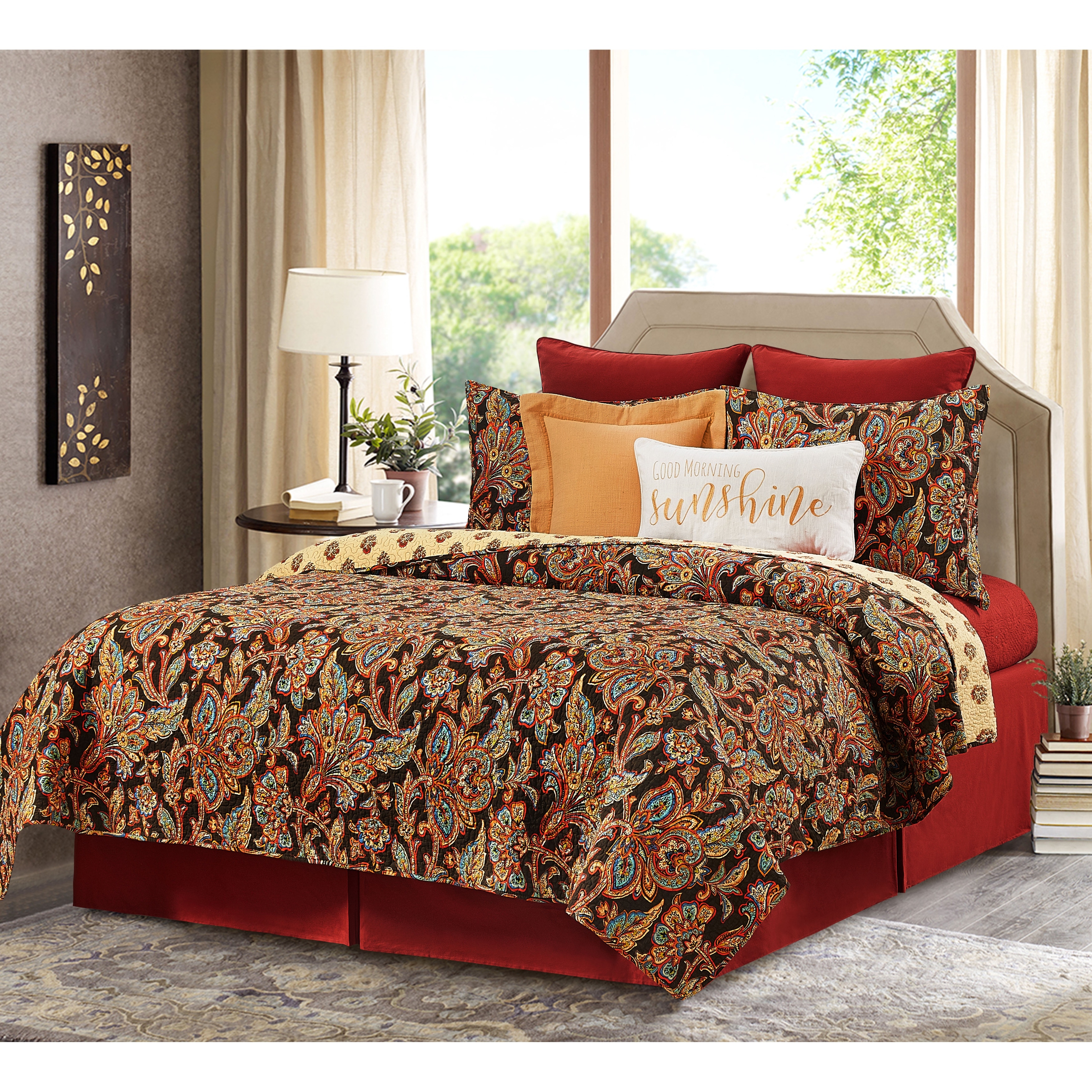 Dorothy Damask Cotton Quilt Set