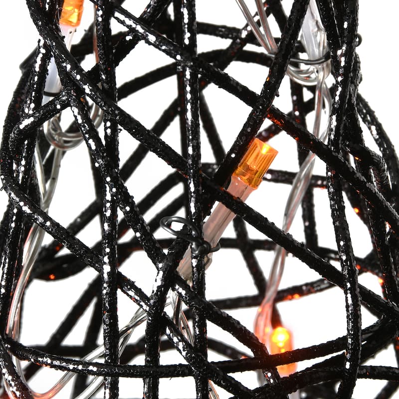 National Tree Company Halloween Pre-Lit Black Witch's Hat Garden Stakes, 23 inches