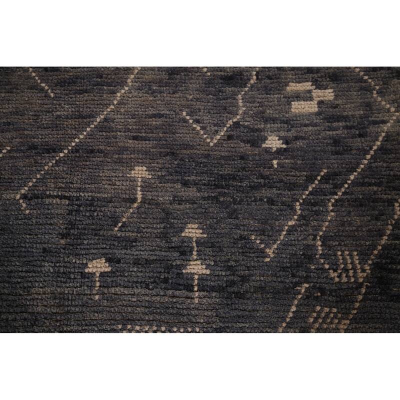 Gray & Blue Moroccan Area Rug Hand-Knotted Wool Carpet - 6'1"x 9'5"